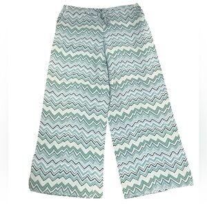 GAP Linen Drawstring Wide leg Chevron Print Pants XS